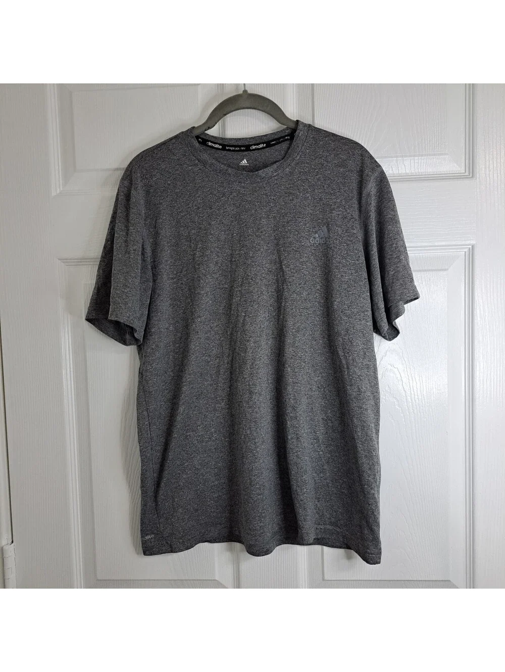 Adidas Gray Climalite Short Sleeve Athletic T-shirt Mens Size L